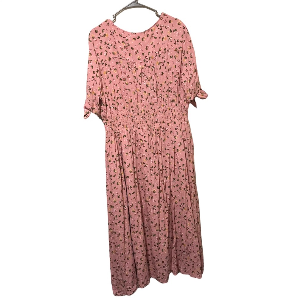 NWT Pinkblush Pink Floral Tie Sleeve Materntiy Plus Midi Dress - Picture 7 of 8
